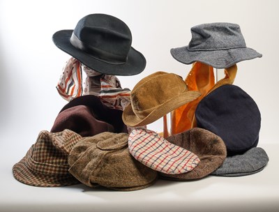 Lot 59 - A SELECTION OF JOHN OSBORNE'S HATS AND SCARVES