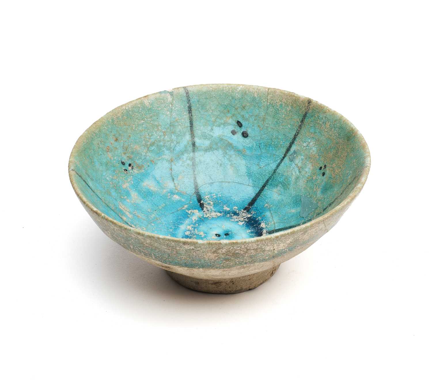 Lot 527 - A TURQUOISE GLAZED BOWL, EASTERN IRAN, CIRCA 12TH CENTURY