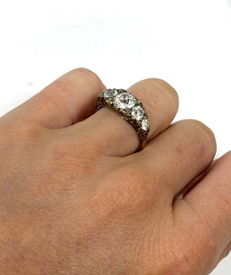 Lot 360 - DIAMOND HALF-HOOP GOLD RING, 1890s