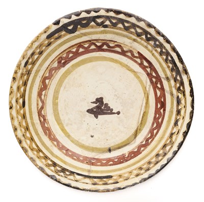 Lot 53 - A SAMANID SLIP PAINTED BOWL, PERSIA OR CENTRAL ASIA, CIRCA 10TH CENTURY