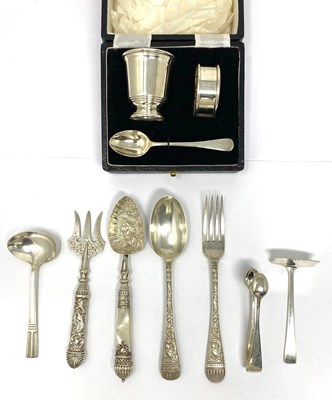 Lot 83 - ASSORTED CHRISTENING AND TABLE SILVER