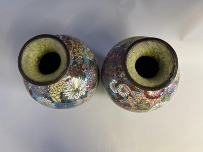 Lot 132 - A PAIR OF JAPANESE CLOISONNE ENAMEL VASES, MEIJI PERIOD (1868-1912)