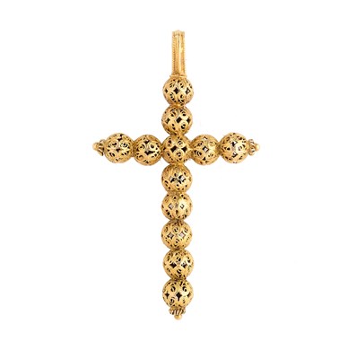 Lot 331 - GOLD PENDANT CROSS, 1890s