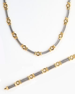 Lot 385 - GOLD NECKLACE AND BRACELET, 1998