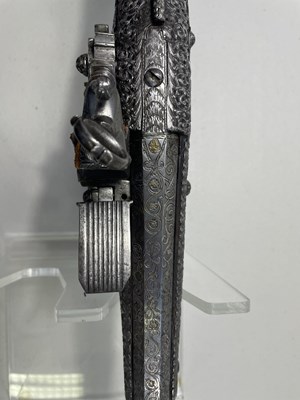 Lot 274 - A FINE 40 BORE SARDINIAN MIQUELET GUN, LATE 17TH CENTURY