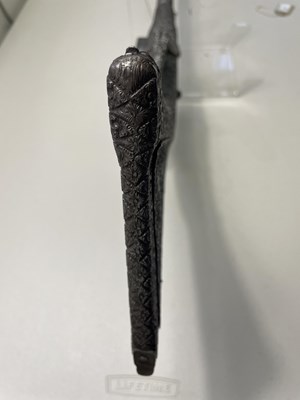 Lot 274 - A FINE 40 BORE SARDINIAN MIQUELET GUN, LATE 17TH CENTURY