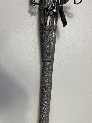 Lot 274 - A FINE 40 BORE SARDINIAN MIQUELET GUN, LATE 17TH CENTURY