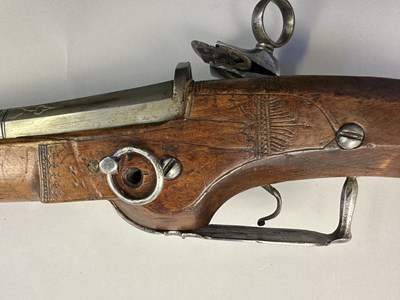 Lot 740 - A RARE 20 BORE ITALIAN MIQUELET-LOCK MUSKET, BRESCIA, CIRCA 1640