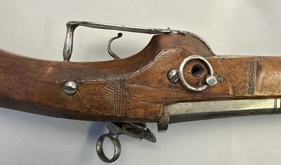 Lot 740 - A RARE 20 BORE ITALIAN MIQUELET-LOCK MUSKET, BRESCIA, CIRCA 1640