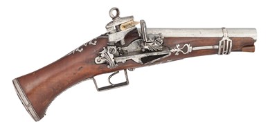 Lot 296 - A RARE 34 BORE SPANISH MIQUELET-LOCK BELT PISTOL, CIRCA 1645