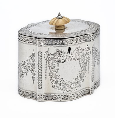 Lot 125 - A VICTORIAN SILVER TEA CADDY, ANDREW CRESPEL, LONDON, 1861