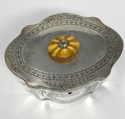 Lot 125 - A VICTORIAN SILVER TEA CADDY, ANDREW CRESPEL, LONDON, 1861
