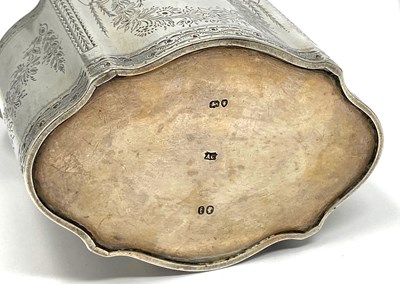 Lot 125 - A VICTORIAN SILVER TEA CADDY, ANDREW CRESPEL, LONDON, 1861