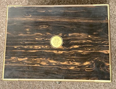 Lot 149 - A VICTORIAN COROMANDEL WOOD DRESSING CASE, J.C. VICKERY, LONDON, 1864