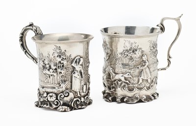 Lot 188 - TWO VICTORIAN SILVER CHRISTENING MUGS, BOTH LONDON