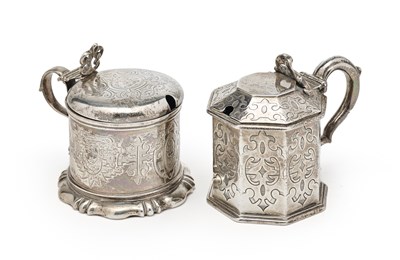 Lot 178 - TWO VICTORIAN SILVER MUSTARD POTS, BOTH LONDON, 1847