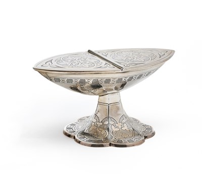 Lot 143 - A VICTORIAN GOTHIC REVIVAL SILVER INCENSE BOAT, THOMAS THOMASON & CO., BIRMINGHAM, 1877