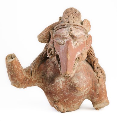 Lot 165 - A GUPTA TERRACOTTA FRAGMENTARY BUST OF VARAHI, NORTHERN INDIA, CIRCA 5TH CENTURY