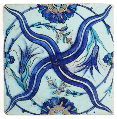 Lot 77 - A TEKFUR SARAYI TILE, ISTANBUL, 18TH CENTURY