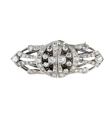 Lot 431 - DIAMOND DOUBLE CLIP BROOCH, 1920s