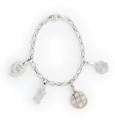 Lot 375 - CARTIER: DIAMOND CHARM BRACELET