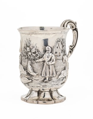 Lot 159 - A VICTORIAN SILVER CHRISTENING MUG, HENRY HOLLAND & SON, LONDON, 1858