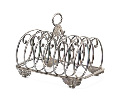 Lot 192 - A GEORGE IV SILVER TOAST RACK, JOHN & THOMAS SETTLE, GUNN & CO., SHEFFIELD, 1827