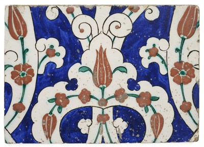 Lot 90 - AN IZNIK TILE, OTTOMAN ANATOLIA, CIRCA 1580