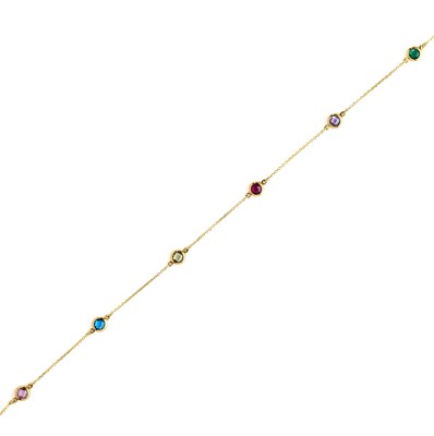 Lot 366 - MULTI-COLOURED GEM-SET NECKLACE