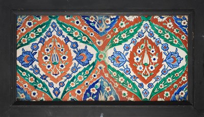 Lot 79 - A PAIR OF IZNIK TILES, OTTOMAN ANATOLIA, CIRCA 1570-1580