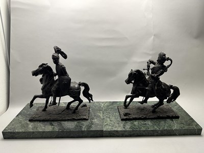 Lot 388 - A PAIR OF MOUNTED KNIGHTS, 19TH CENTURY