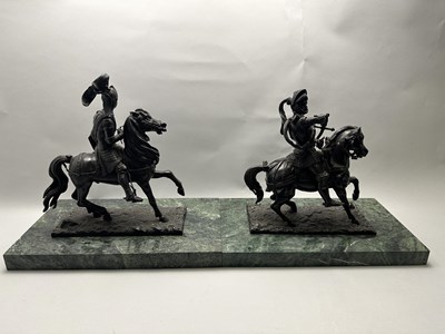 Lot 388 - A PAIR OF MOUNTED KNIGHTS, 19TH CENTURY