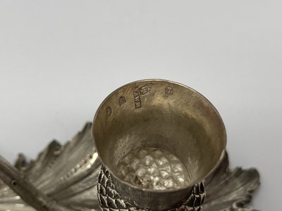 Lot 120 - A SCOTTISH VICTORIAN NATURALISTIC SILVER 'THISTLE' CHAMBERSTICK, JAMES & WALTER MARSHALL, EDINBURGH, 1881