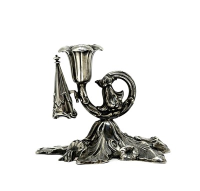 Lot 164 - A VICTORIAN NATURALISTIC SILVER CHAMBERSTICK, HENRY WILKINSON & CO., SHEFFIELD, 1844