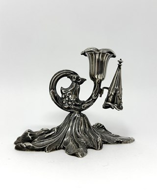 Lot 164 - A VICTORIAN NATURALISTIC SILVER CHAMBERSTICK, HENRY WILKINSON & CO., SHEFFIELD, 1844