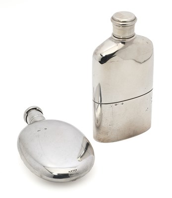 Lot 154 - TWO VICTORIAN SILVER FLASKS, BOTH LONDON