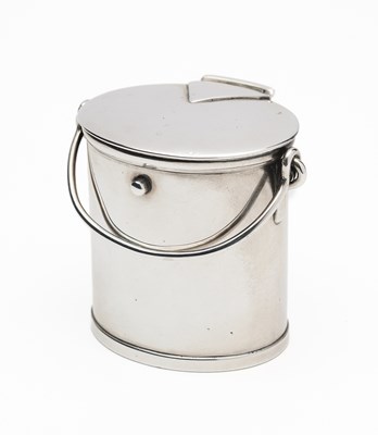 Lot 222 - A VICTORIAN SILVER NOVELTY 'MILK PAIL' VESTA CASE, LEUCHARS & SON, LONDON, 1872