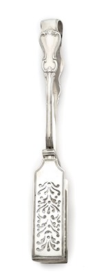 Lot 76 - A PAIR OF VICTORIAN SILVER ASPARAGUS TONGS, CHAWNER & CO., LONDON, 1845