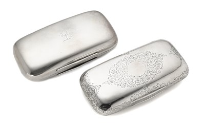 Lot 226 - TWO VICTORIAN SILVER CIGAR CASES, BOTH THOMAS JOHNSON FOR ASPREY, LONDON, 1854 / 56