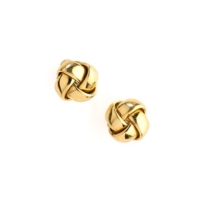 Lot 344 - MAPPIN & WEBB: A PAIR OF GOLD EAR STUDS, 1999