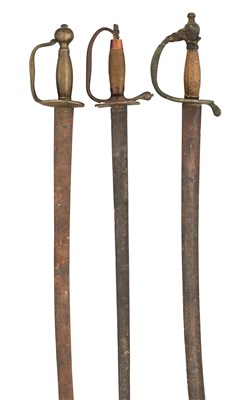 Lot 446 - TWO BRITISH MILITARY HANGARS, LATE 18TH CENTURY AND A 1796 PATTERN INFANTRY SWORD