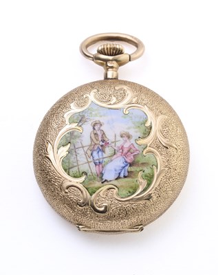 Lot 315 - A LADY'S GOLD POCKET WATCH, SWISS, CIRCA 1910