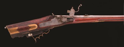Lot 143 - AN AUSTRIAN WHEEL-LOCK SPORTING RIFLE