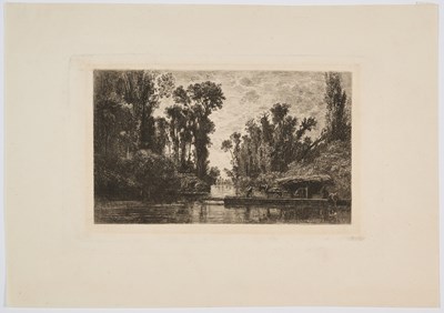 Lot 467 - CHARLES FRANCOIS DAUBIGNY (FRENCH 1817-1878) AND OTHER BARBIZON SCHOOL