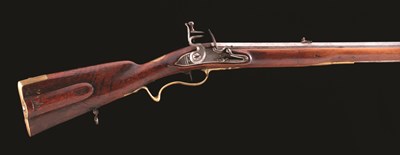 Lot 147 - A FLINTLOCK RIFLED CARBINE (J GERBsCHSE) OF REGULATION TYPE
