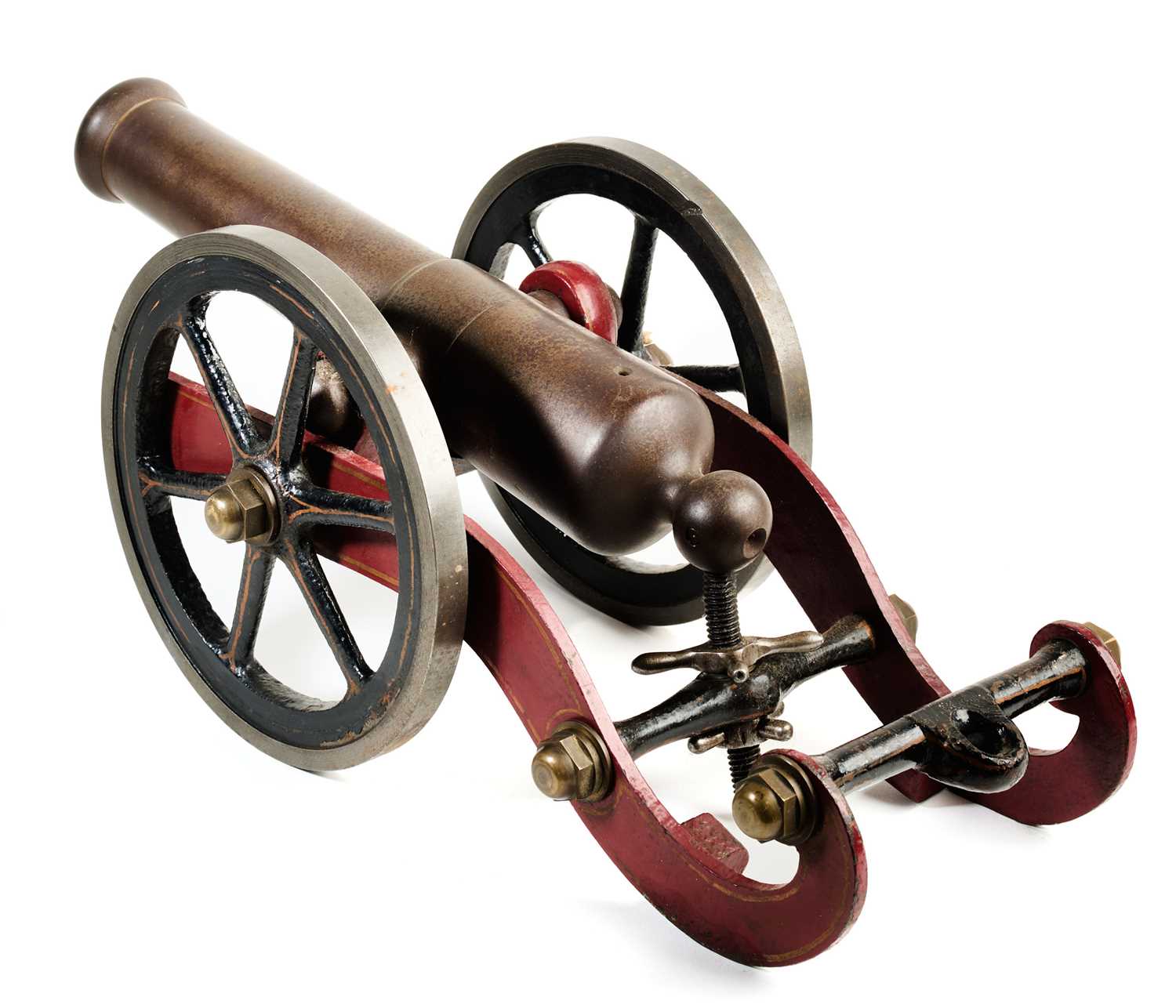 Lot 734 - A SMALL IRON SIGNAL CANNON, LATE 19TH CENTURY