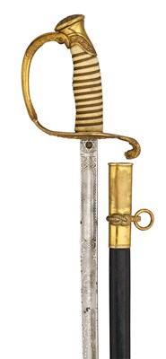 Lot 435 - A U.S. MODEL 1852 NAVAL OFFICER'S SWORD NAMED TO E. P. MONTGOMERY