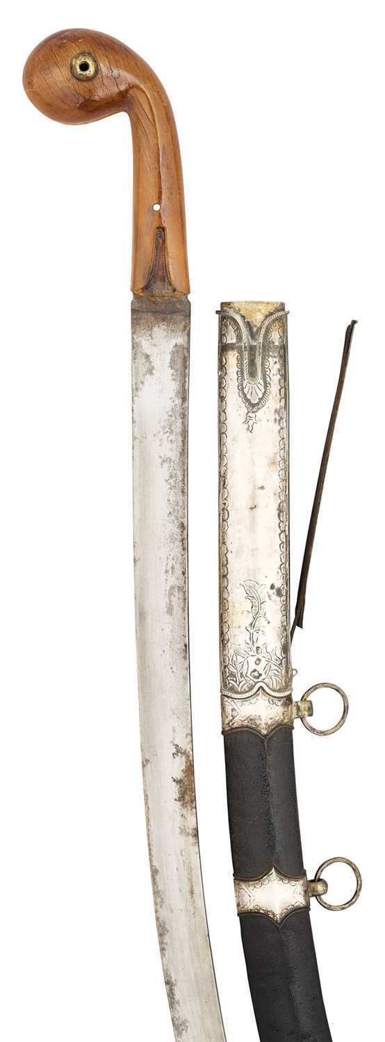 Lot 342 - AN OTTOMAN SILVER-MOUNTED SWORD (SHAMSHIR), TURKEY, 18TH/ EARLY 19TH CENTURY