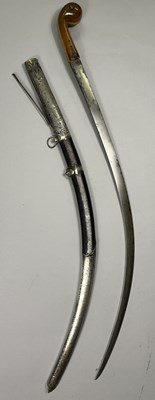 Lot 342 - AN OTTOMAN SILVER-MOUNTED SWORD (SHAMSHIR), TURKEY, 18TH/ EARLY 19TH CENTURY