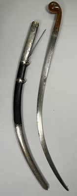 Lot 342 - AN OTTOMAN SILVER-MOUNTED SWORD (SHAMSHIR), TURKEY, 18TH/ EARLY 19TH CENTURY
